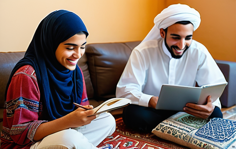 아랍어 학습 유튜브 채널 - **Prompt 1: Discovering Arabic Script Online**
    "A young, diverse student, appearing to be in the...